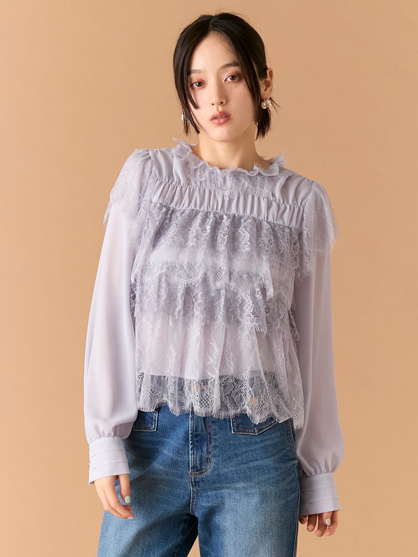 LILY BROWN「レースフリルブラウス」|シャツ・ブラウス|LAV