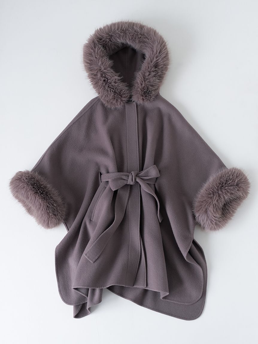 CELFORD「【WEB限定カラー】ファーポンチョコート」|ポンチョ・ケープ|