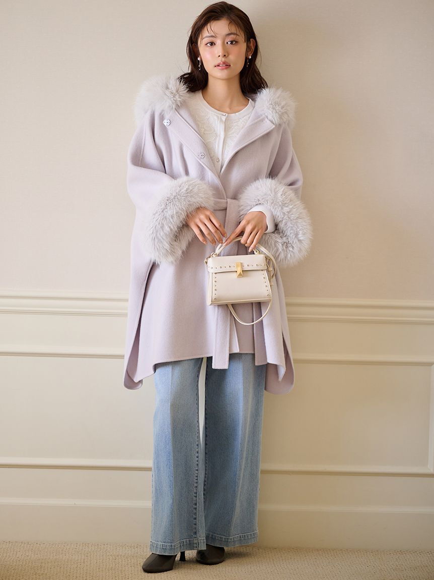 CELFORD「【WEB限定カラー】ファーポンチョコート」|ポンチョ・ケープ|