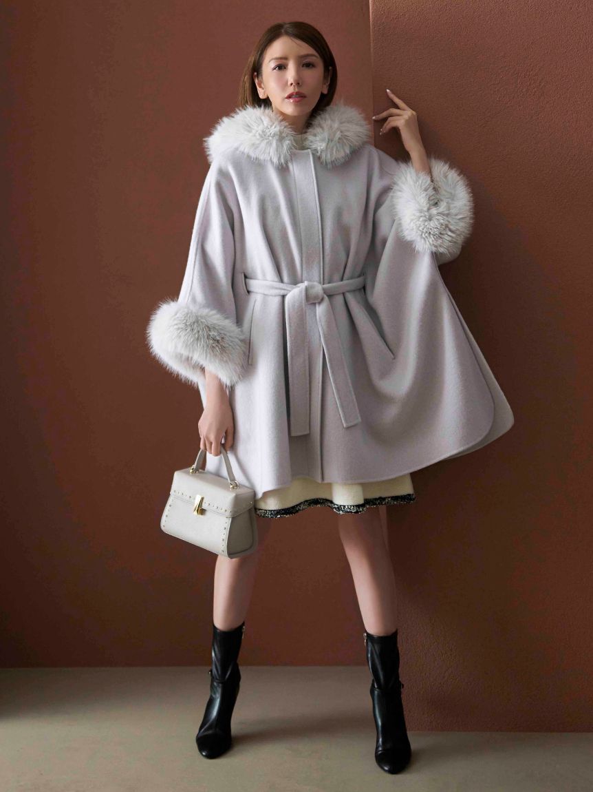 CELFORD「【WEB限定カラー】ファーポンチョコート」|ポンチョ・ケープ|