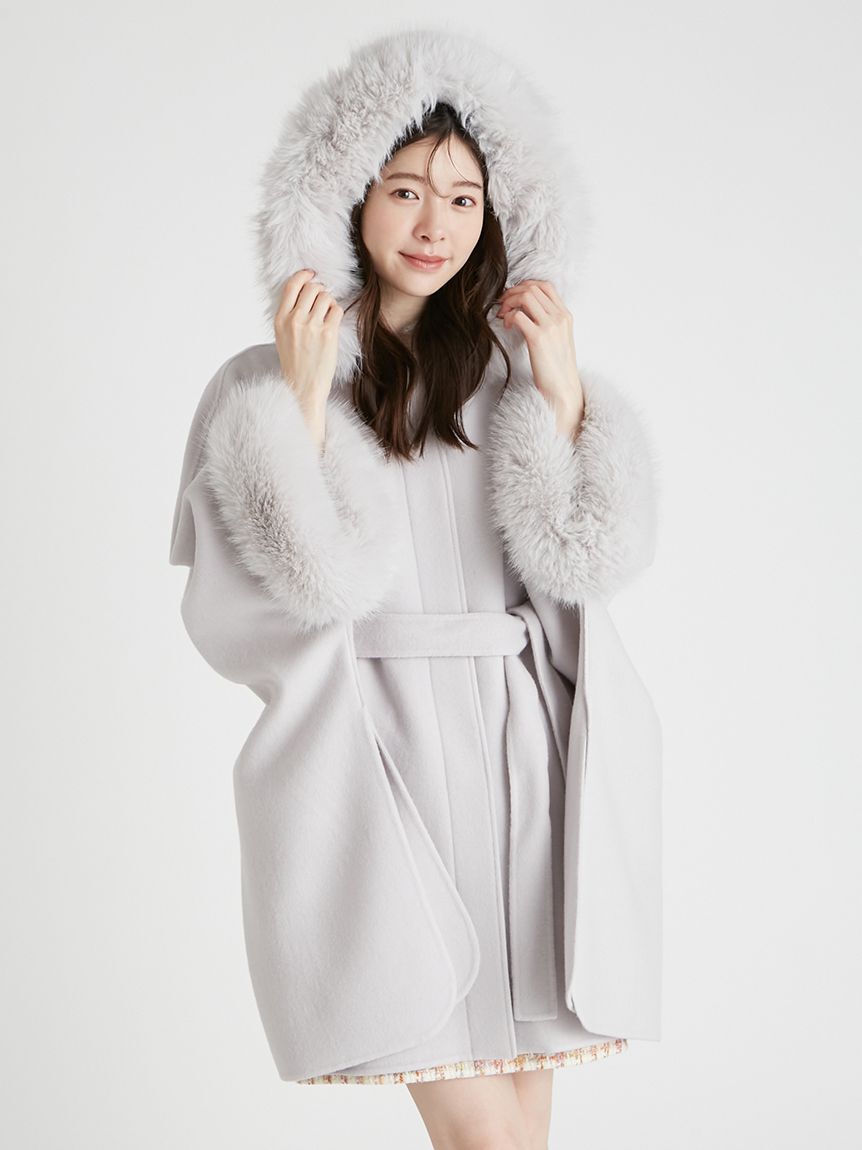 CELFORD「【WEB限定カラー】ファーポンチョコート」|ポンチョ・ケープ|