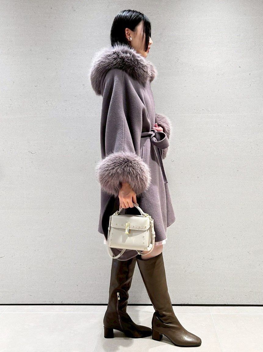 CELFORD「【WEB限定カラー】ファーポンチョコート」|ポンチョ・ケープ|