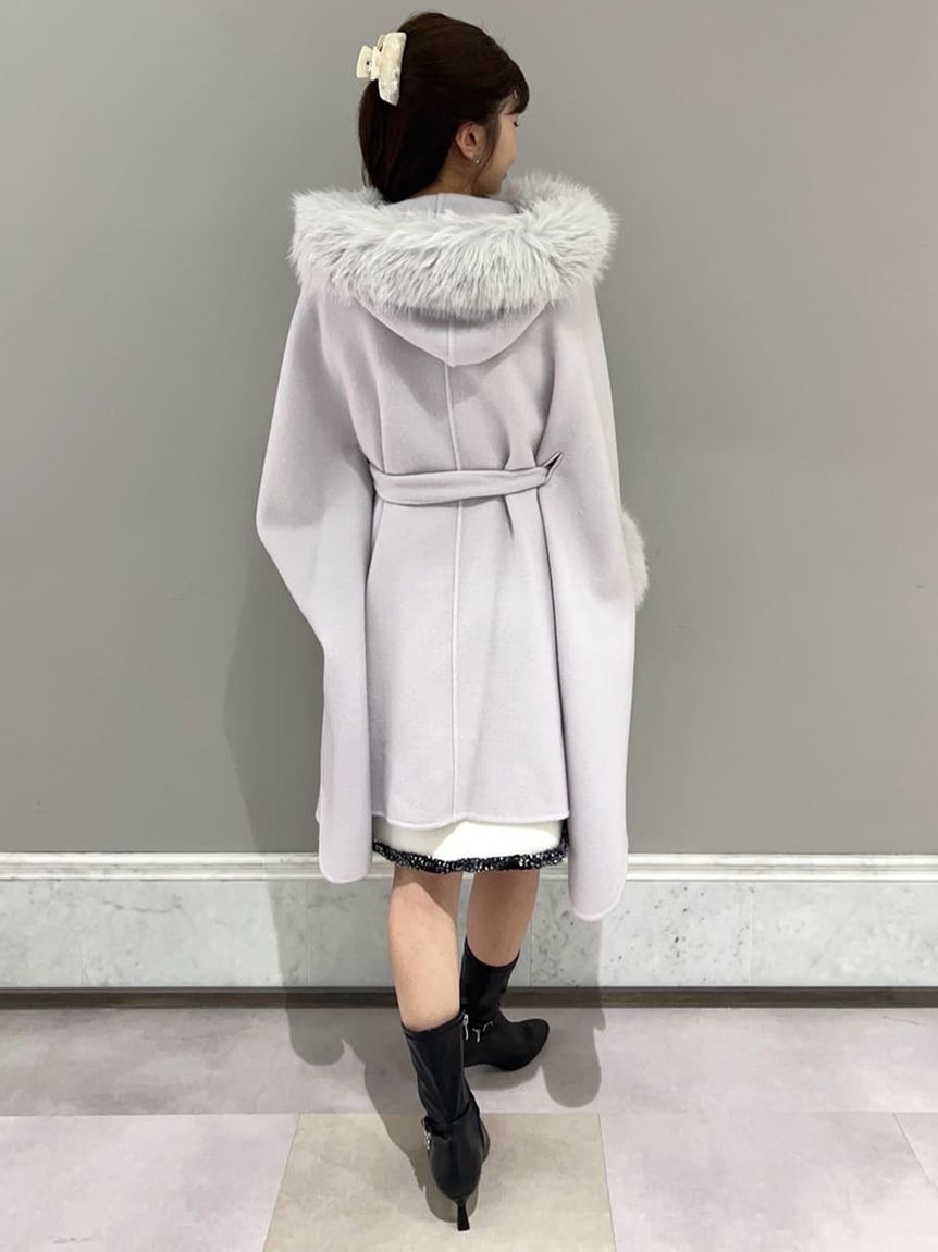 CELFORD「【WEB限定カラー】ファーポンチョコート」|ポンチョ・ケープ|