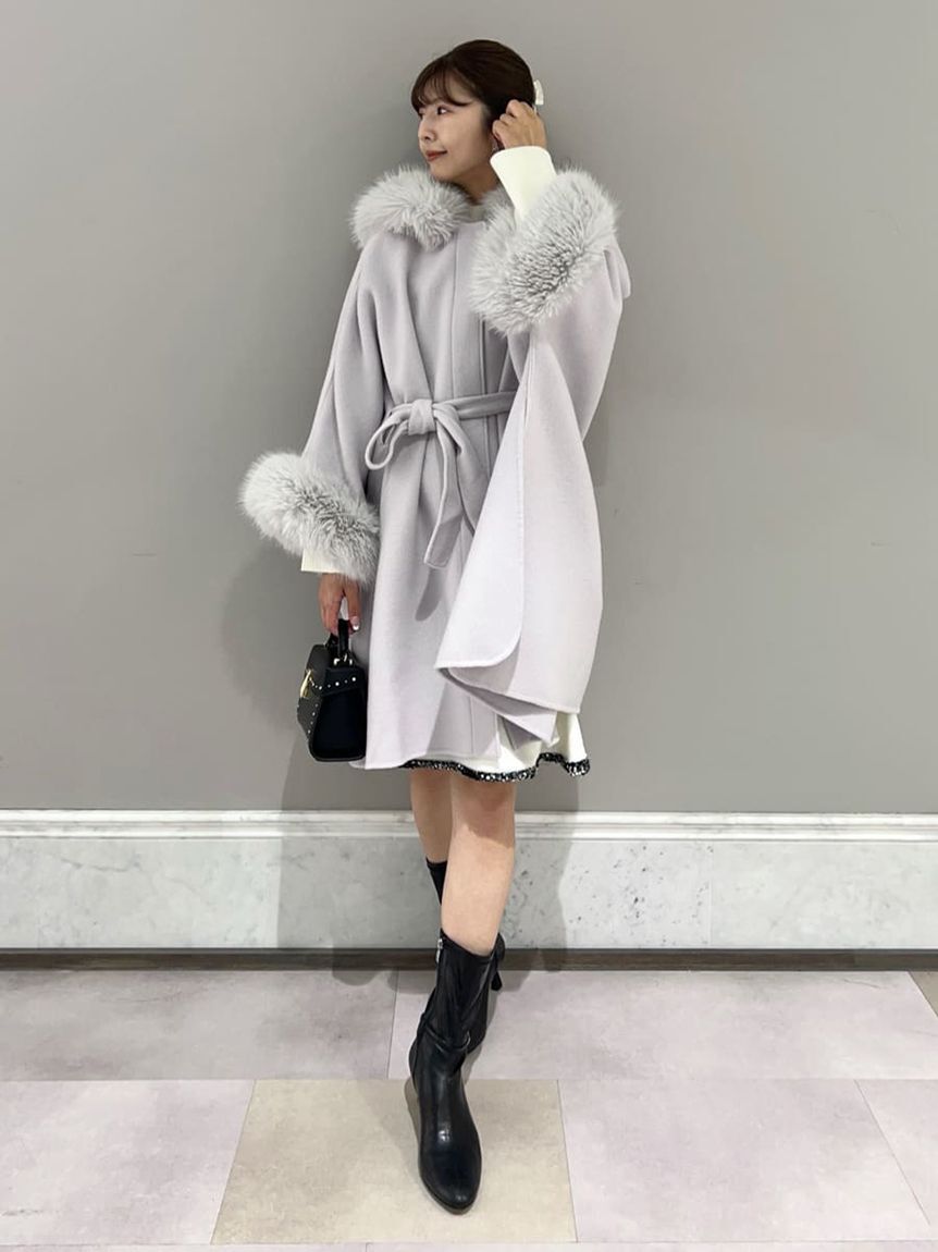 CELFORD「【WEB限定カラー】ファーポンチョコート」|ポンチョ・ケープ|