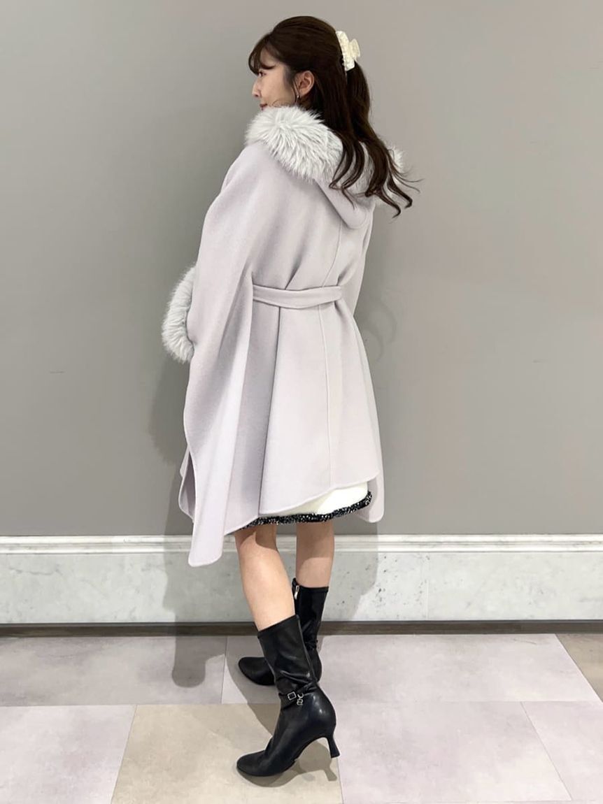 CELFORD「【WEB限定カラー】ファーポンチョコート」|ポンチョ・ケープ|