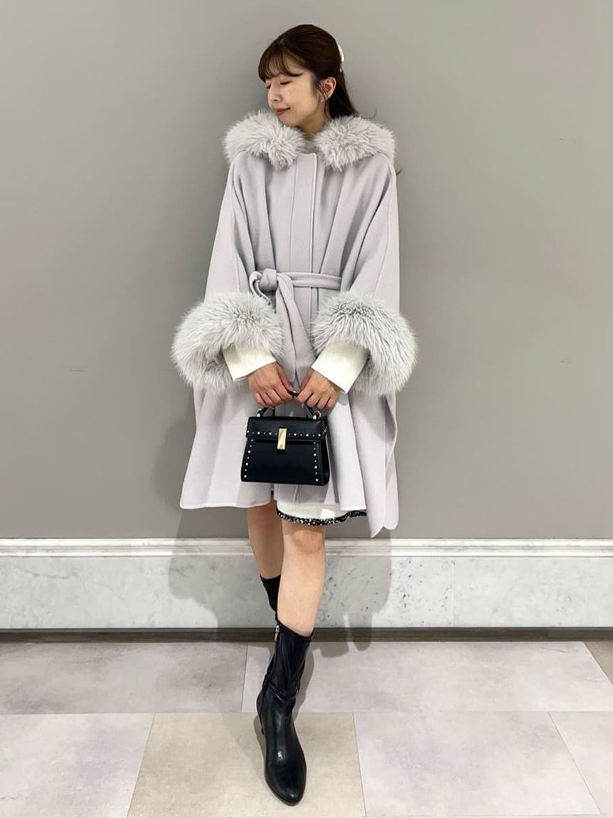 CELFORD「【WEB限定カラー】ファーポンチョコート」|ポンチョ・ケープ|