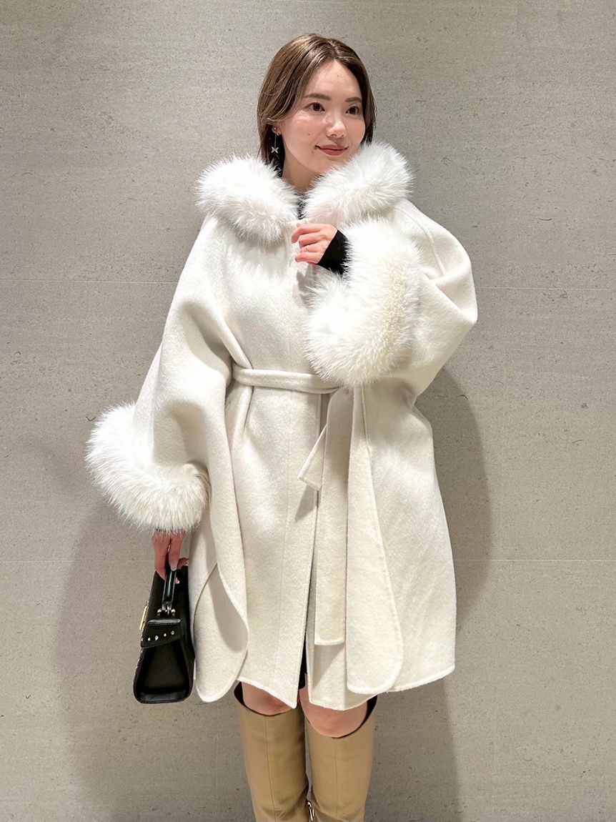 CELFORD「【WEB限定カラー】ファーポンチョコート」|ポンチョ・ケープ|