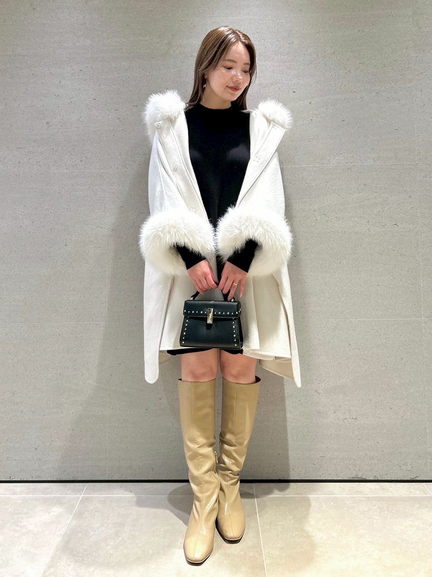 CELFORD「【WEB限定カラー】ファーポンチョコート」|ポンチョ・ケープ|