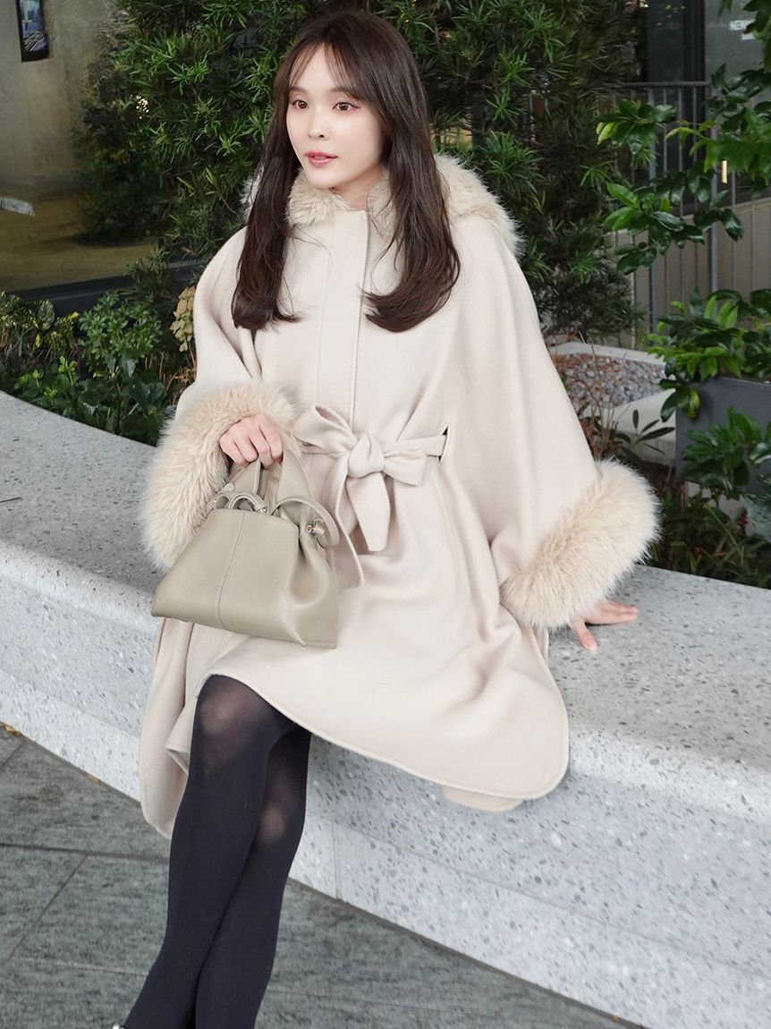 CELFORD「【WEB限定カラー】ファーポンチョコート」|ポンチョ・ケープ|