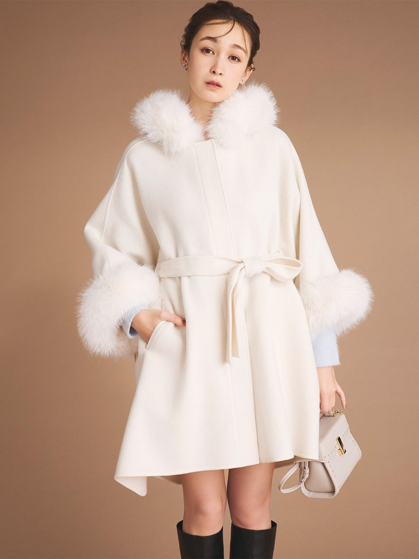 CELFORD「【WEB限定カラー】ファーポンチョコート」|ポンチョ・ケープ|