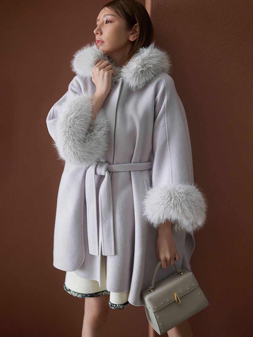 CELFORD「【WEB限定カラー】ファーポンチョコート」|ポンチョ・ケープ|