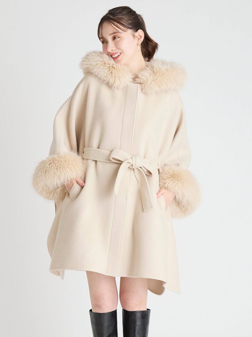 CELFORD「【WEB限定カラー】ファーポンチョコート」|ポンチョ・ケープ|