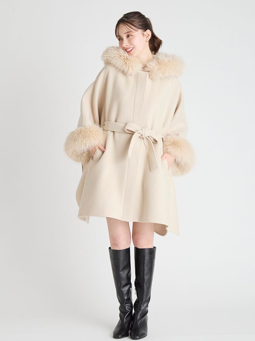 CELFORD「【WEB限定カラー】ファーポンチョコート」|ポンチョ・ケープ|