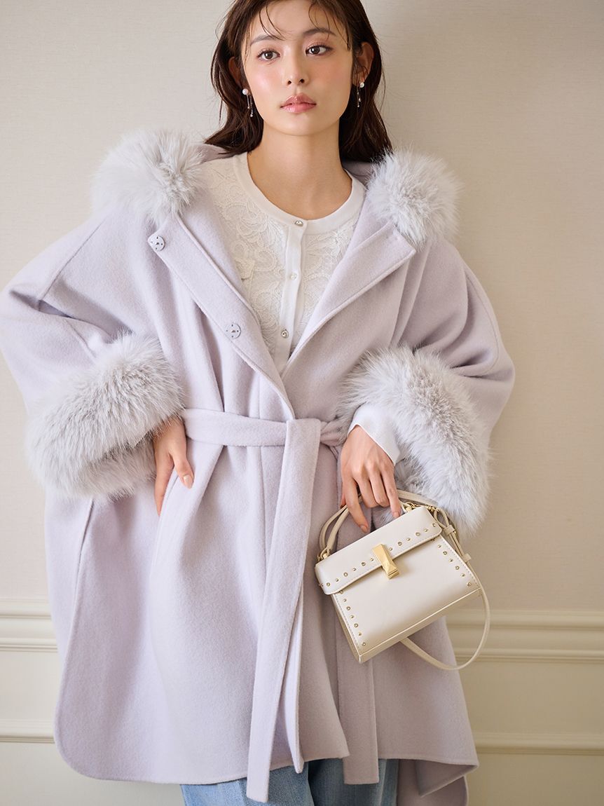 CELFORD「【WEB限定カラー】ファーポンチョコート」|ポンチョ・ケープ|LGRY