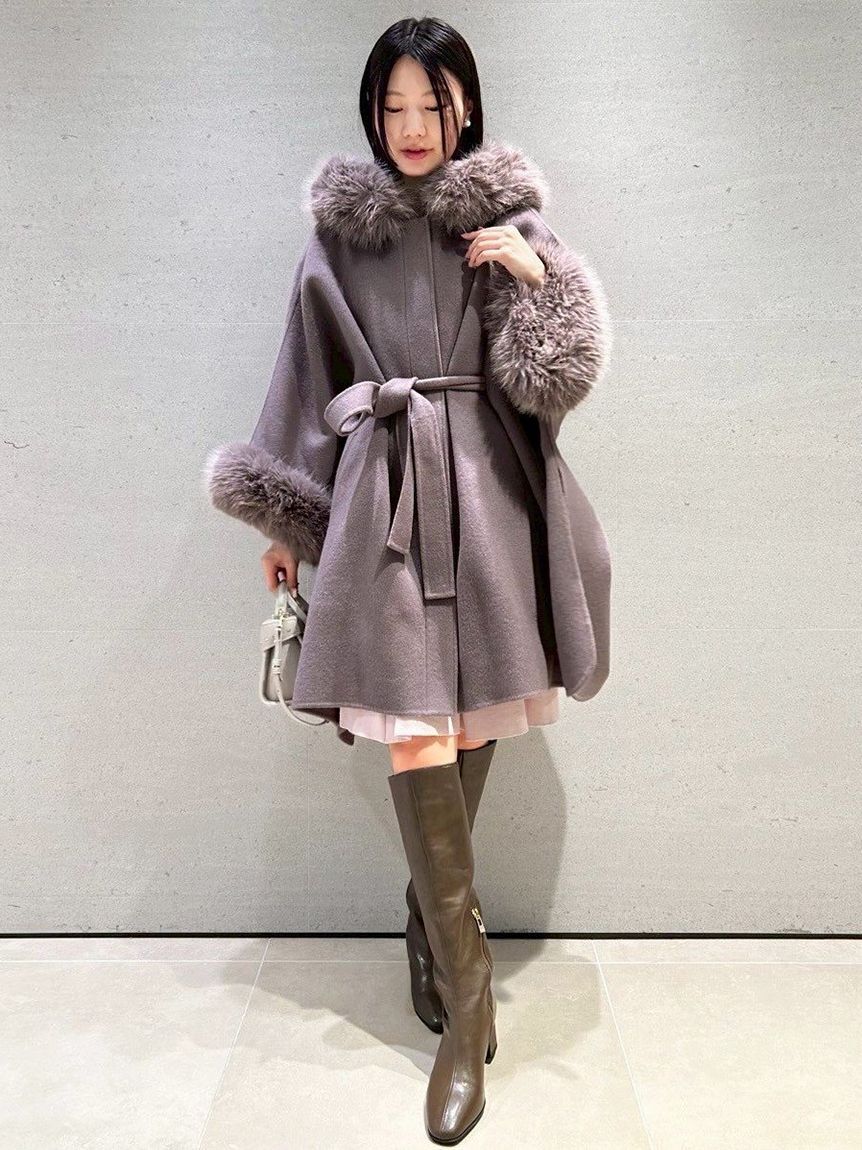 CELFORD「【WEB限定カラー】ファーポンチョコート」|ポンチョ・ケープ|MOC