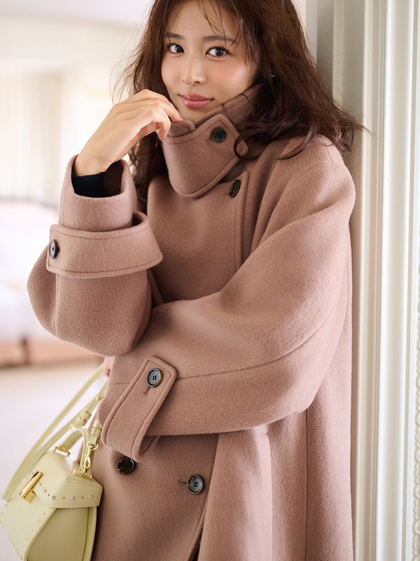 CELFORD「Aラインウールミドルコート」|ピーコート|