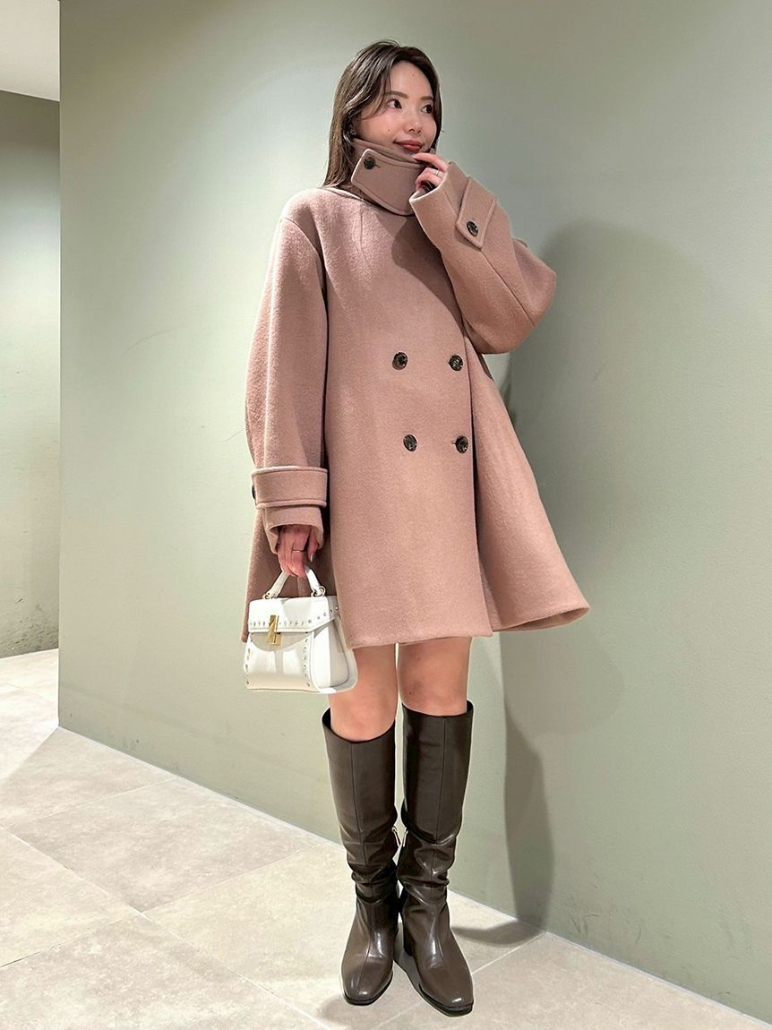 CELFORD「Aラインウールミドルコート」|ピーコート|