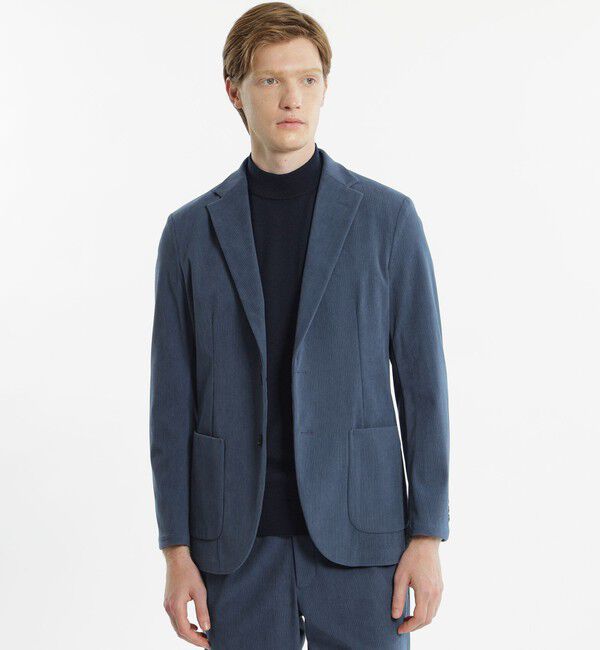 MACKINTOSH PHILOSOPHY「トリコットコーデュロイ イージージャケット」|テーラードジャケット|ブルー