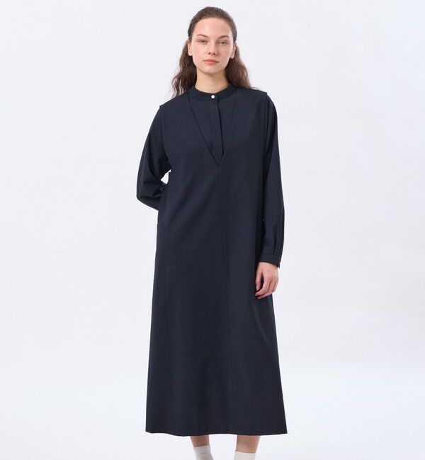 MACKINTOSH PHILOSOPHY「【CRANWELL JUMPER SKIRT(クランウェルジャンパースカート)】ウールトロピカル」|ワンピース|ネイビー