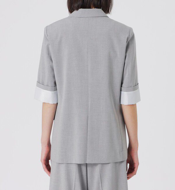  「ウォッシャブルトロハーフスリーブジャケット」|テーラードジャケット|