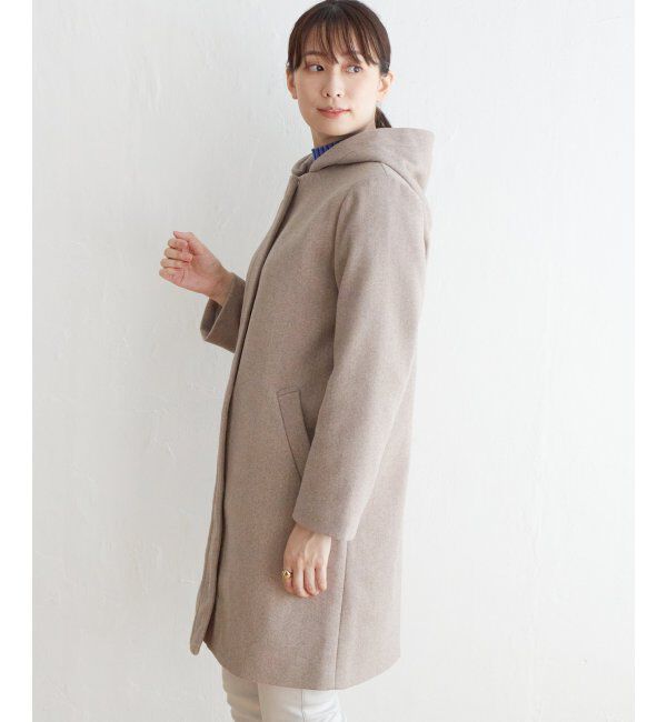 IKKA LOUNGE「ウールライクフード取り外しコート」|その他|