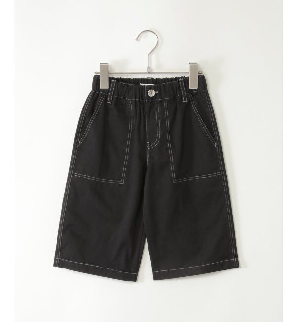 ikka kids「ツイルイージー6分丈パンツ（120~160cm）」|その他|ブラック