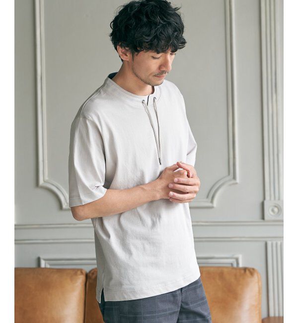 ikka「冷感ルーイカラー5分袖」|Tシャツ・カットソー|