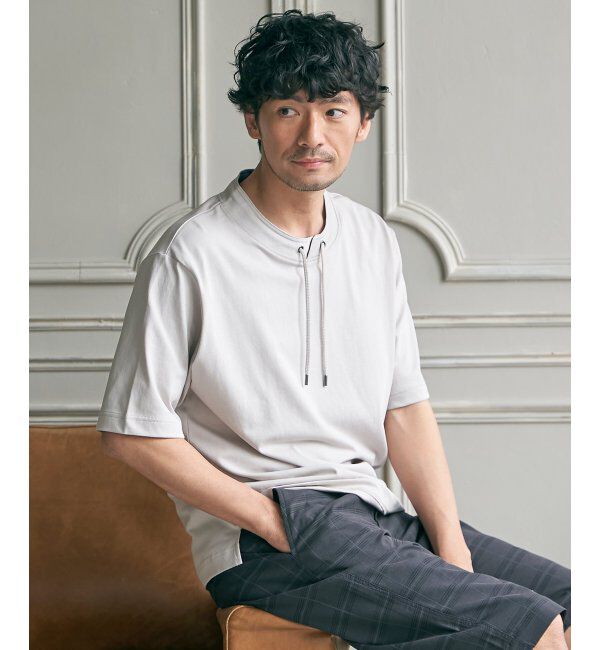 ikka「冷感ルーイカラー5分袖」|Tシャツ・カットソー|