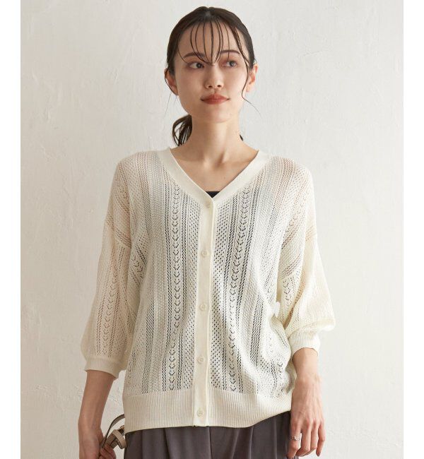ikka「透かし柄ニットカーディガン」|その他|