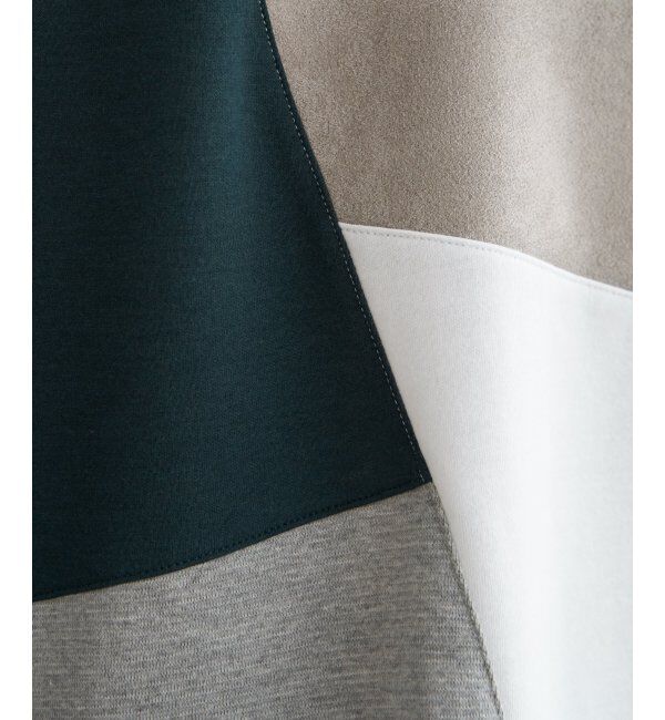 ikka「ブロックススエード切り替えロンT」|Tシャツ・カットソー|