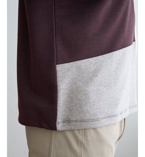 ikka「ブロックススエード切り替えロンT」|Tシャツ・カットソー|