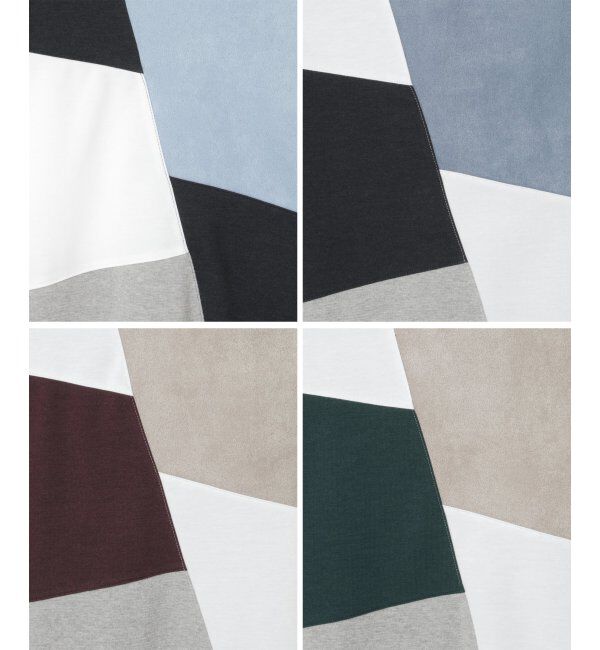 ikka「ブロックススエード切り替えロンT」|Tシャツ・カットソー|