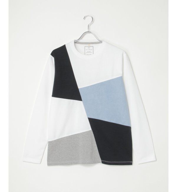 ikka「ブロックススエード切り替えロンT」|Tシャツ・カットソー|