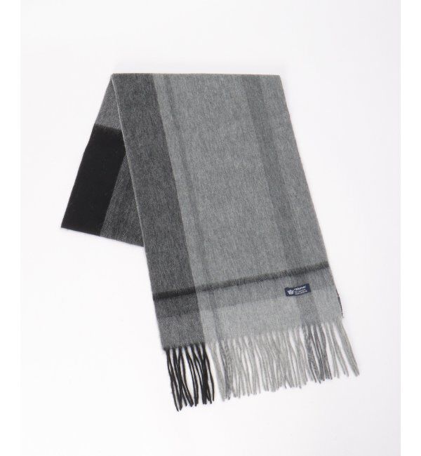 ikka「ウールパネルヘリンボーンマフラー」|マフラー|ブラック