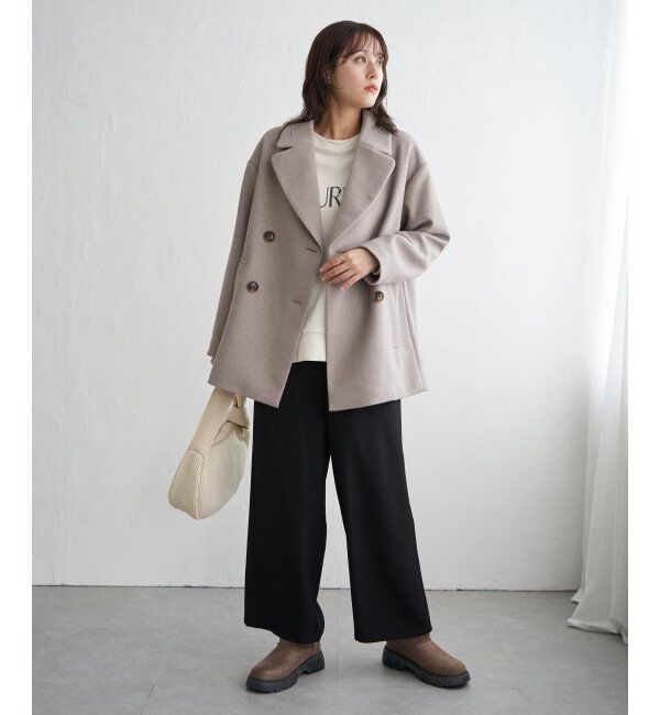 ikka「ウールライクストレッチテーラーコート」|その他|