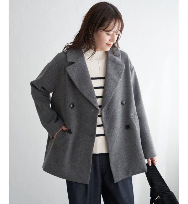 ikka「ウールライクストレッチテーラーコート」|その他|