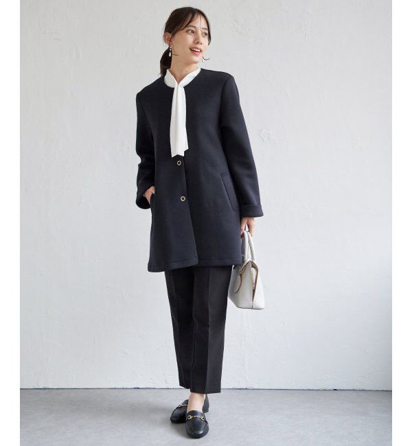 IKKA LOUNGE「ダンボールニットノーカラーコート」|その他|