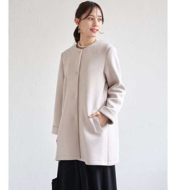 IKKA LOUNGE「ダンボールニットノーカラーコート」|その他|