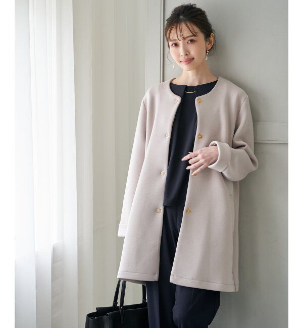 IKKA LOUNGE「ダンボールニットノーカラーコート」|その他|