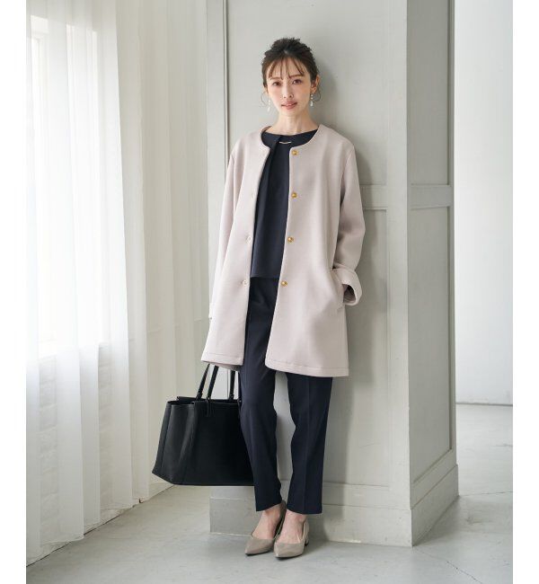 IKKA LOUNGE「ダンボールニットノーカラーコート」|その他|