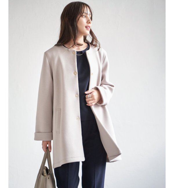 IKKA LOUNGE「ダンボールニットノーカラーコート」|その他|