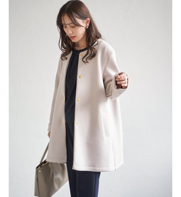 IKKA LOUNGE「ダンボールニットノーカラーコート」|その他|