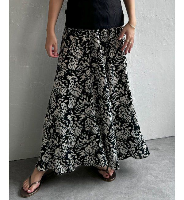 Lbc with Life「プリントマーメイドスカート」|スカート|ブラック