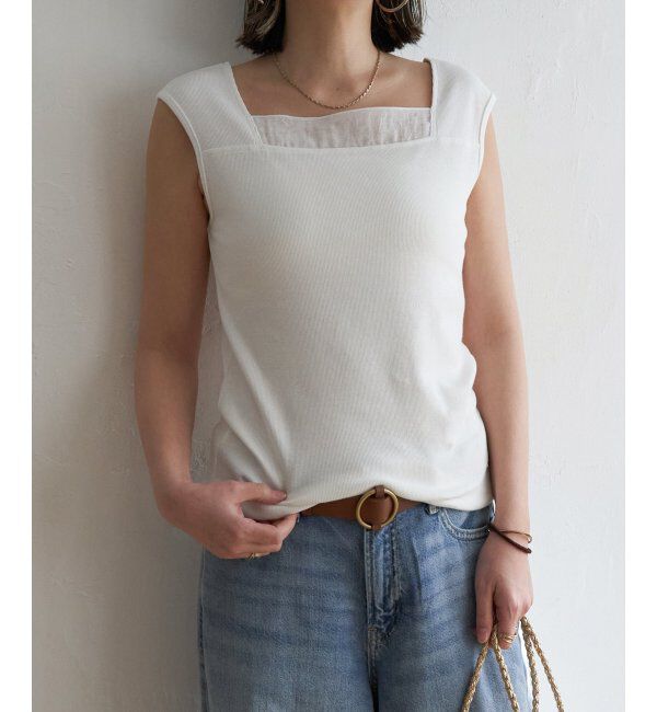 Lbc with Life「スクエアネックシアーレイヤードタンクトップ」|キャミソール|