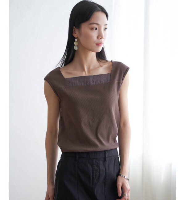 Lbc with Life「スクエアネックシアーレイヤードタンクトップ」|キャミソール|