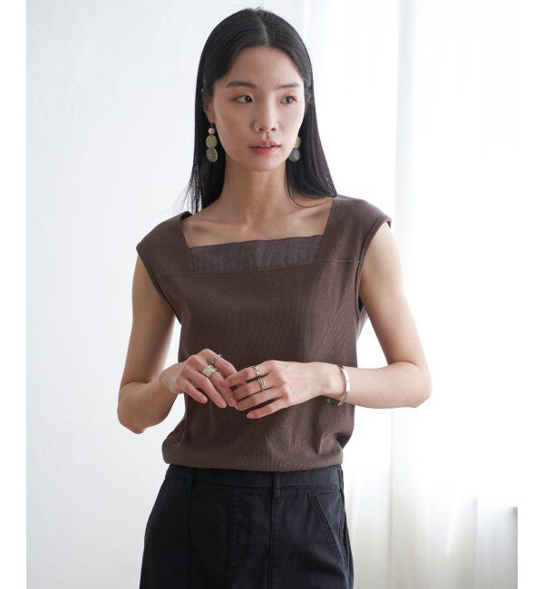 Lbc with Life「スクエアネックシアーレイヤードタンクトップ」|キャミソール|