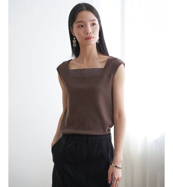 Lbc with Life「スクエアネックシアーレイヤードタンクトップ」|キャミソール|