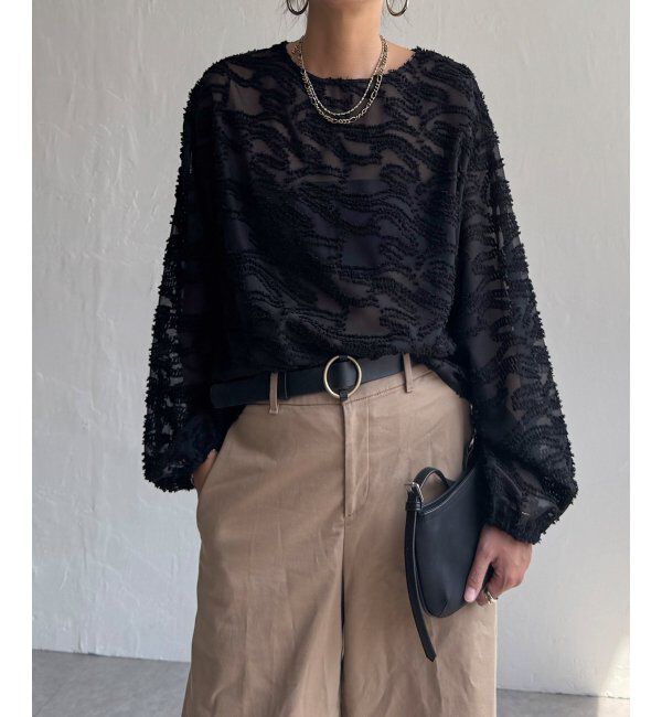 Lbc with Life「シアージャカードブラウス」|シャツ・ブラウス|ブラック