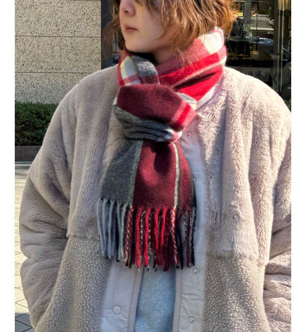 Lbc with Life「チェックカラーマフラー」|マフラー|レッド