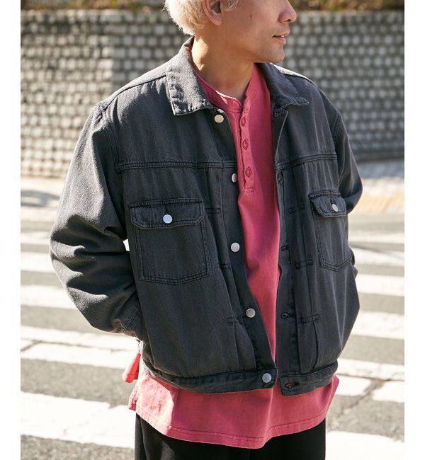 VENCE share style「デニムGジャン」|ブルゾン・スタジャン|ダークグレー